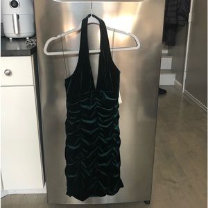 Aidan Mattox Emerald Velvet Halter Dress, size 4 - new!